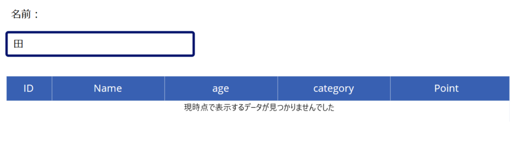 「田中」さんの「田」だけでは完全一致ではないため検索できない画像